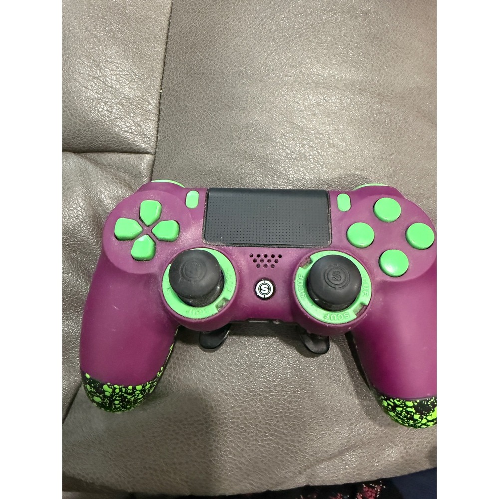SCUF Infinity 4PS Pro PS4 Wireless Controller Purple Neon Green Splatter